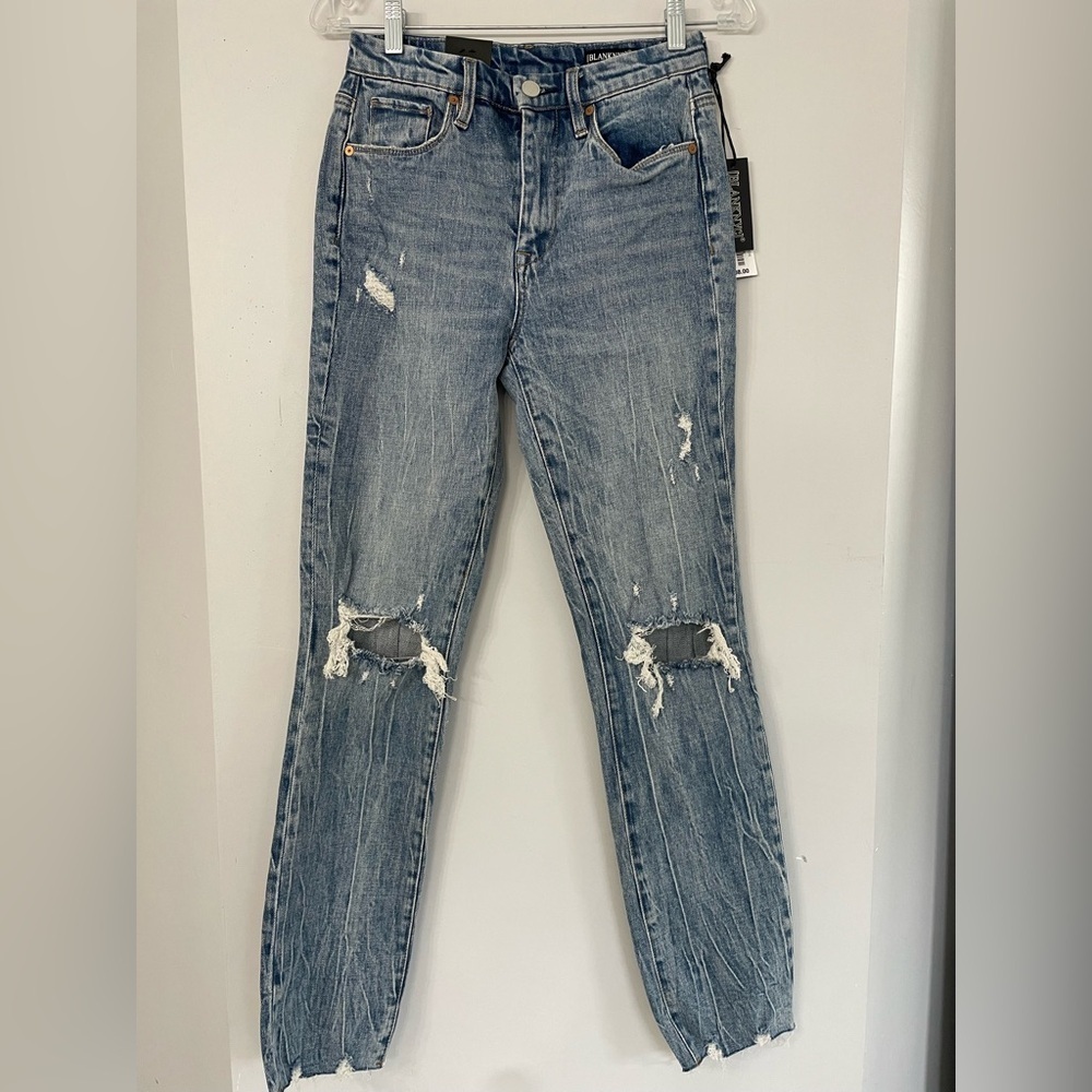 New! Blank NYC, 25, The Lafayette High Rise Wide Flare distressed med wash denim